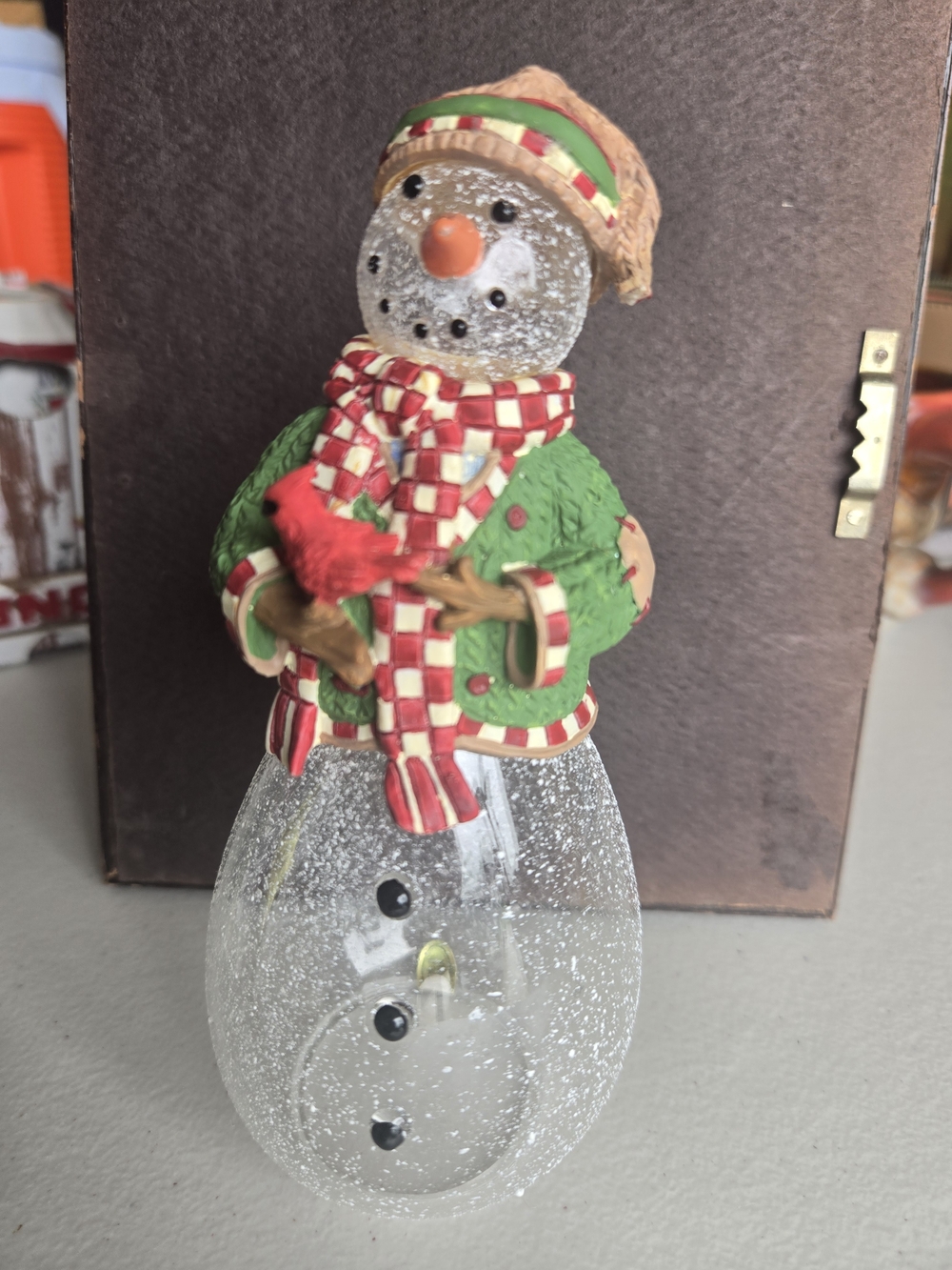 Princess House Replacement Green Sweater Snowman with Red Scarf